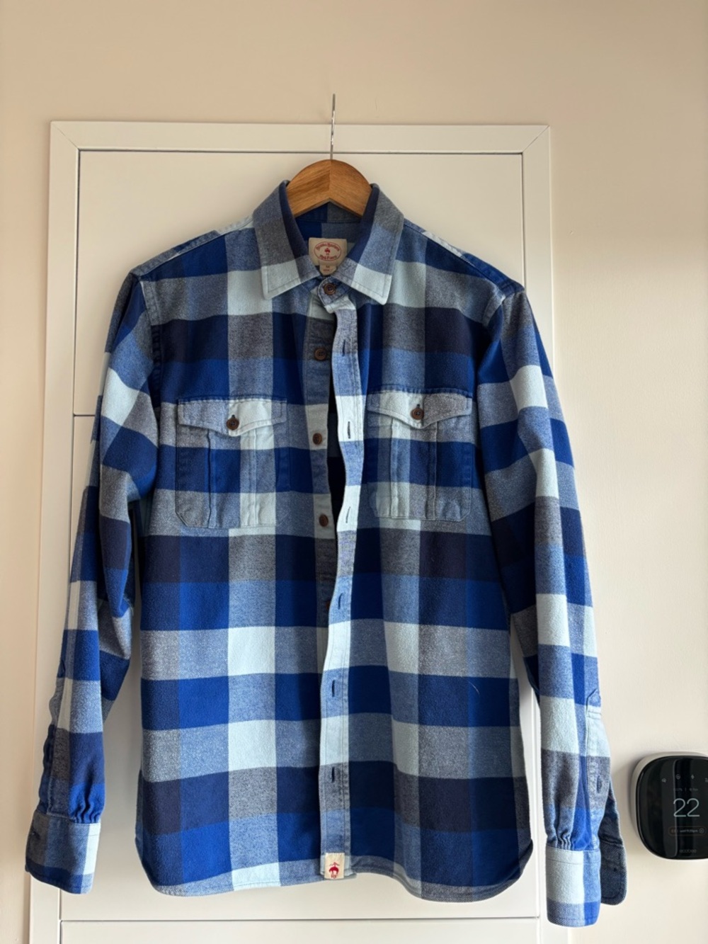Brooks Brothers Red Fleece Plaid Flannel Shirt – Blue – Cotton – Made in Egypt